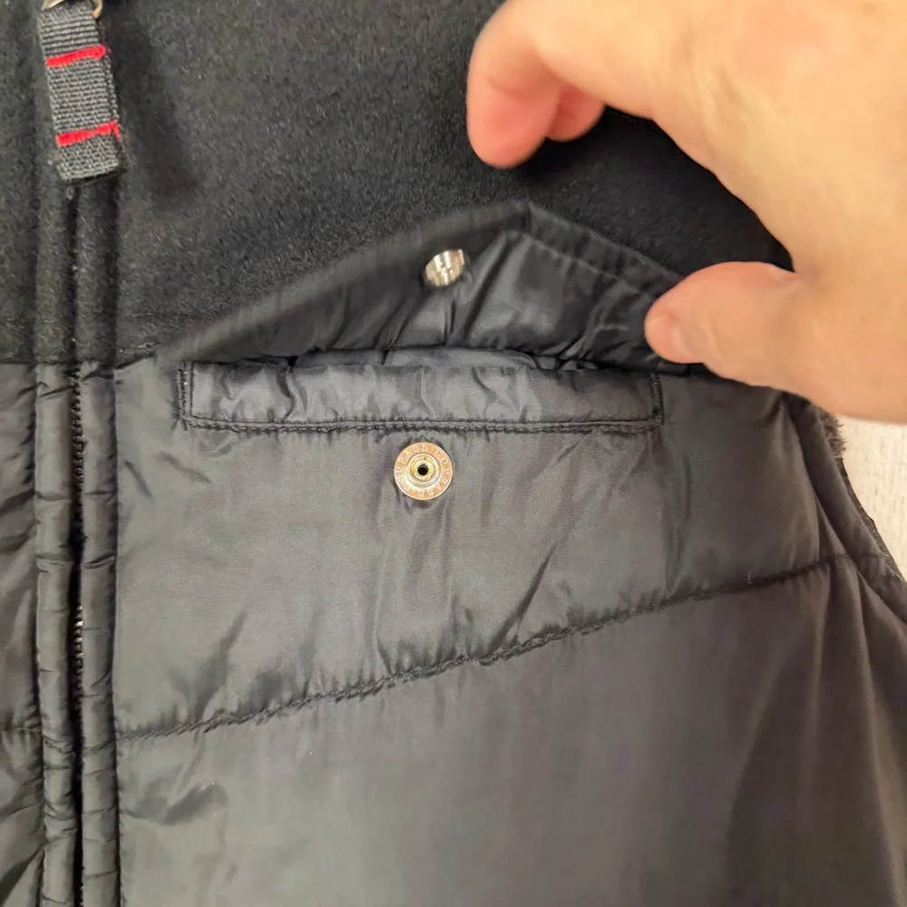 Gap Boys Puffer Vest Wool Blend Black Pockets Y2K ('06)‎ Snow Winter Outdoor L